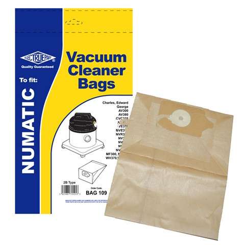 5 x Replacement Vacuum Cleaner Bags For Numatic Microfilter NRV370 Type: 2B