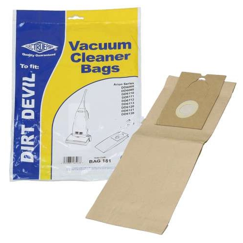 Replacement Vacuum Cleaner Bag For Dirt Devil Arion DD6121 Pack of 5