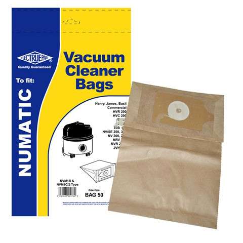 5 x NVM 1B/NVM1C/NVM 1C/2 Cylinder Dust Bags For Numatic HV200